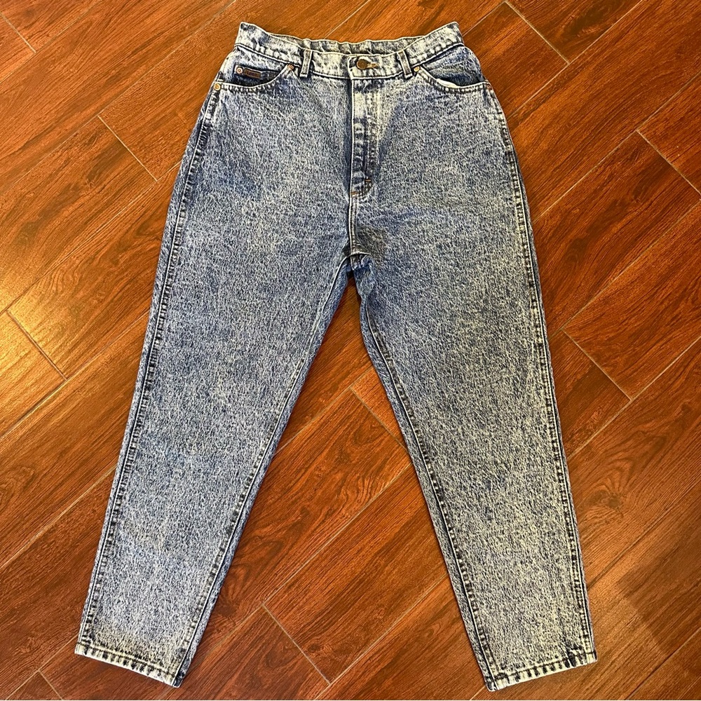 Vintage 80’s LEE MR. Acid Wash Denim Jeans 305-5548 Union Made USA Womens 14PFT